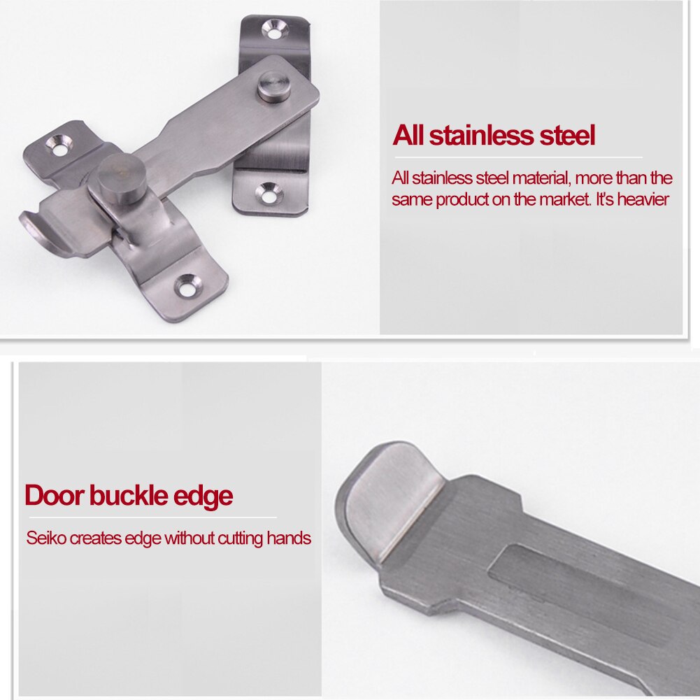 Home Door Hasp Lock Easy Install Flip Gate With Screws For Window Barrel Bolt Bathroom Stainless Steel Garage Barn Sliding Latch