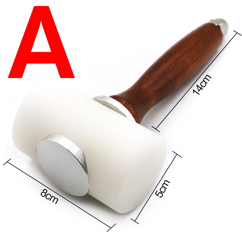 1pcs Leather Hammer Durable Wood Handle Rubber Hammer Leather Punching Hammer Cutting Assist Tool DIY Leather Tools: Hammer A