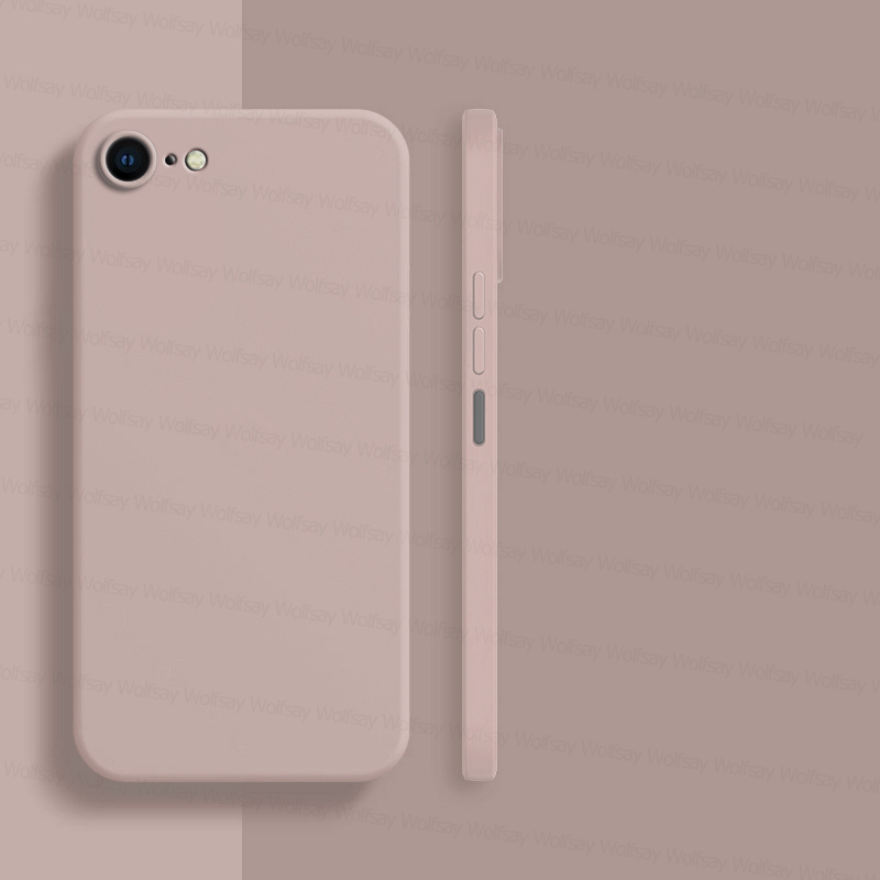 For iPhone 8 Case For iPhone SE 7 8 Plus Cover Case Luxury Shockproof Soft TPU Liquid Silicone Phone Back Cover Case: Pink / For iPhone 8