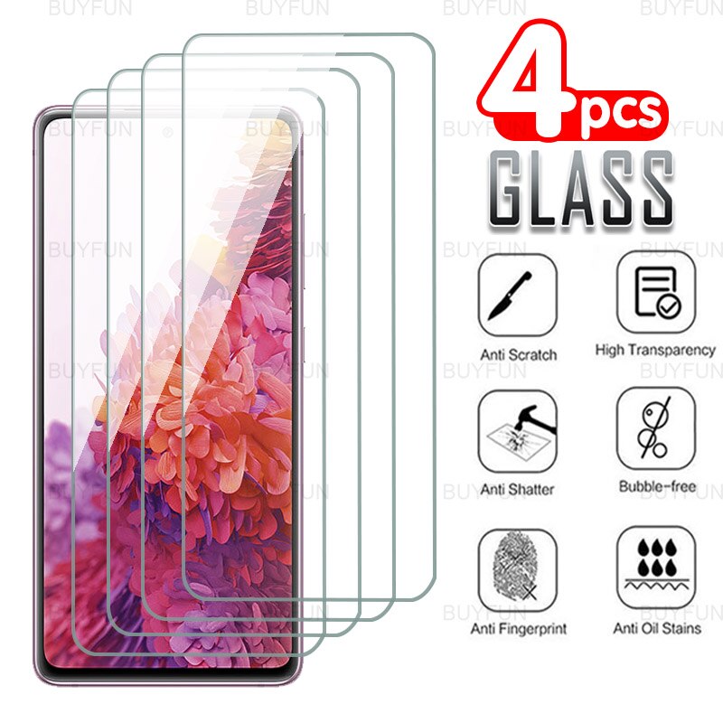 4 pçs capa completa de vidro protetor para samsung galaxy s20 fe 5g 6.5 protector protector protetor de tela para samsung samsun s 20fe s20 fe telefone