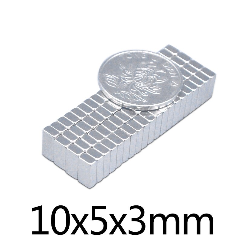 20/50/100/200/300 Stuks 10X5X3 Mm Cuboid Blokmagneten 10mmX5mm neodymium Magneet 10X5X3 Mm Permanente Ndfeb Sterke Magneet 10*5*3 N35