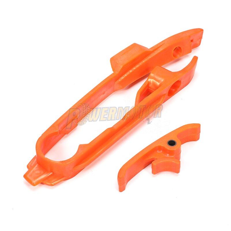 Orange Chain Slider Sliding Swingarm Guide With Brake Hose Clamp For KTM SX SXF SMR XC XCF 125 150 200 250 350 450 525