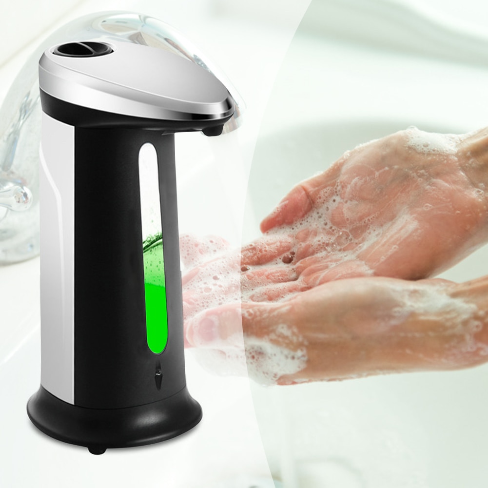 Distributeur automatique de savon liquide, sans contact, conteneur de 400ml, shampoing, Gel douche mousse, bouteilles pour cuisine et salle de bains