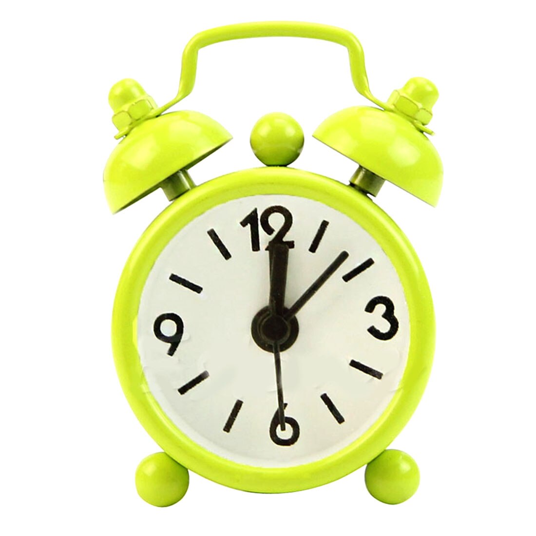Di modo Nuova Casa Esterno Portatile Sveglio Bello Del Fumetto Quadrante Numero Tondo Desk Alarm Clock Mini: green