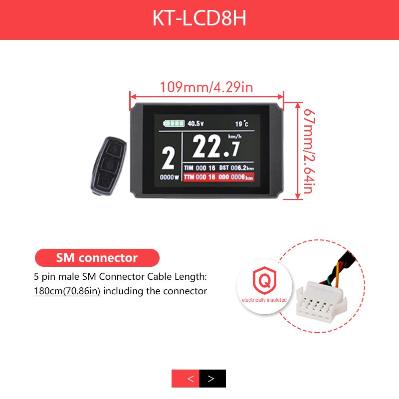 KT – écran LCD3 LCD8H LED880 Kuteng pour vélo électrique, 24V/36V/48V/72V, accessoires pour Kit: LCD8H SM Plug