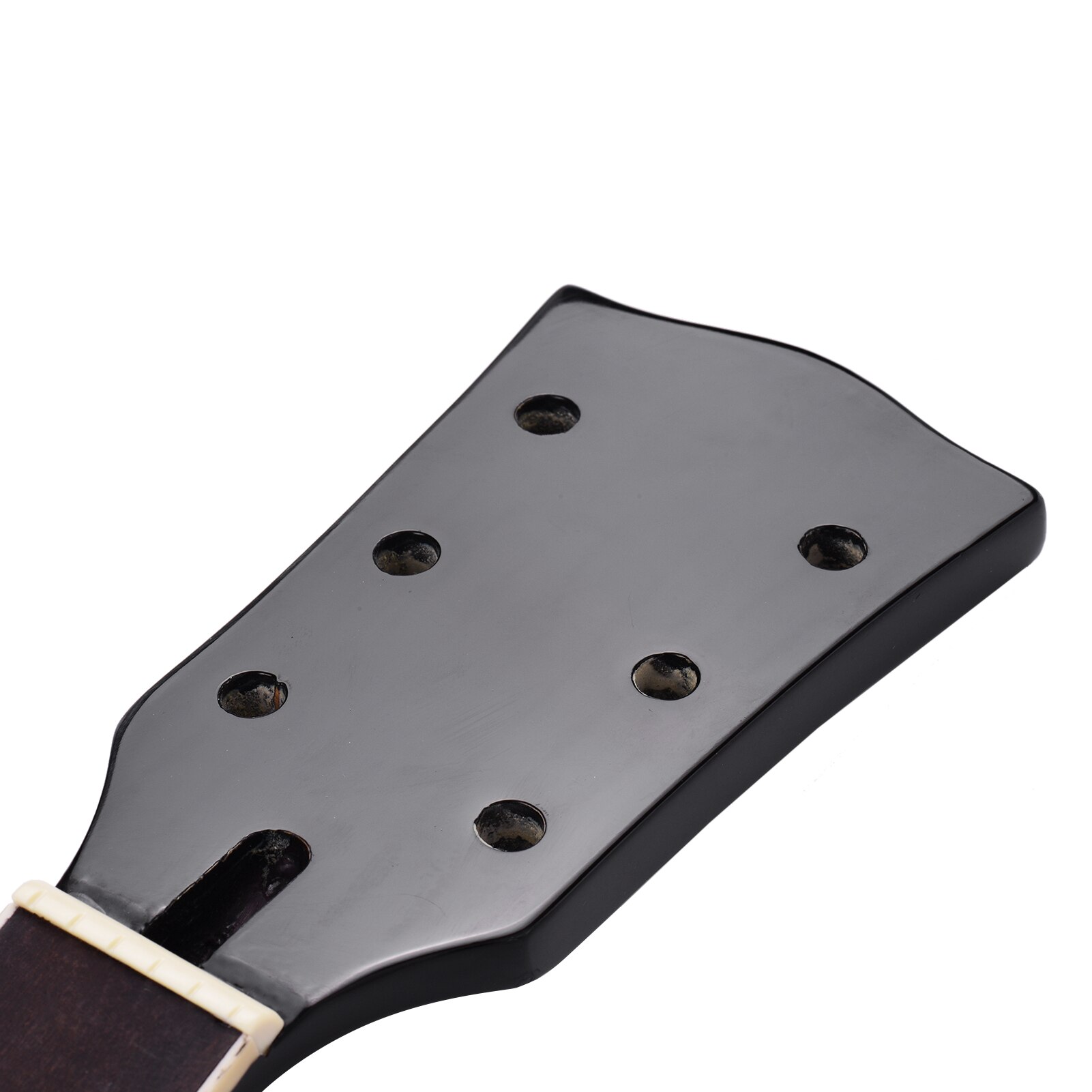 Black Electric Guitar Neck Maple Wood 22 Frets Fingerboard with White Dots Inlay Replacement for Electric Guitar