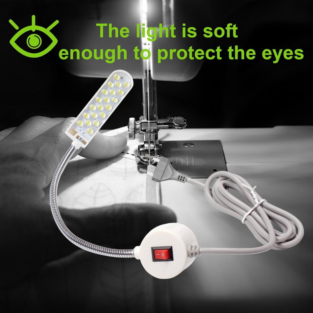 Zerodis Lampada LED A Collo Di Cigno Per Macchina Da Cucire, 30 Chip, Base Magnetica Flessibile, 110-250V