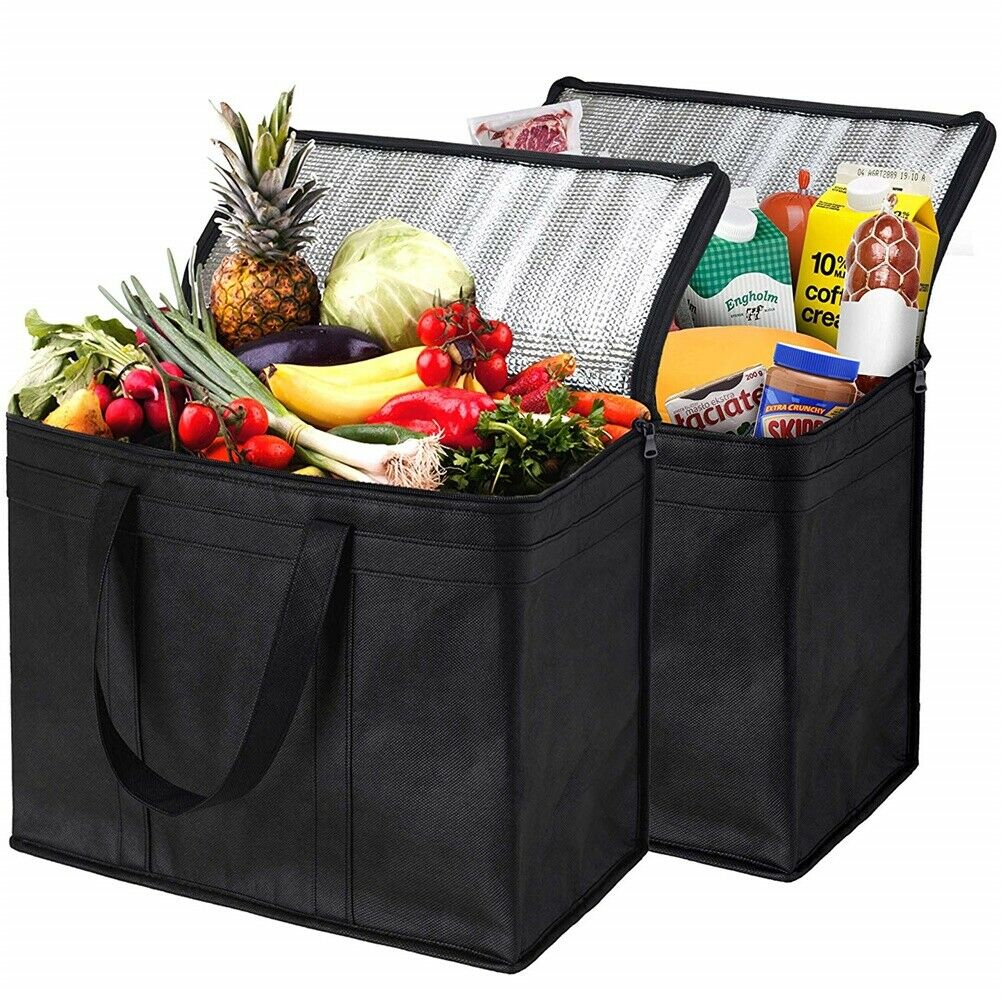 1/2 Stuks Thermische Isolatie Pakket Draagbare Cooling Zak Auto Ijs Lunchbox Grote Picknick Pakket Thermo Tas vriezer Koeltas: 2PCS
