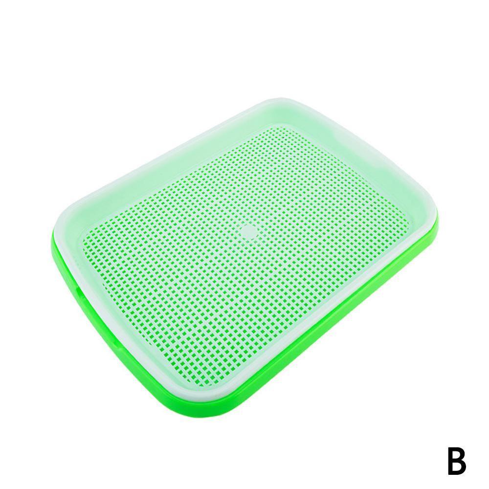 Bandeja de vivero de brotes de doble capa, gran capacidad, resina, trigo, plantación de césped, bandeja de guardería, tabla de germinación, bandeja de guardería para jardín: green
