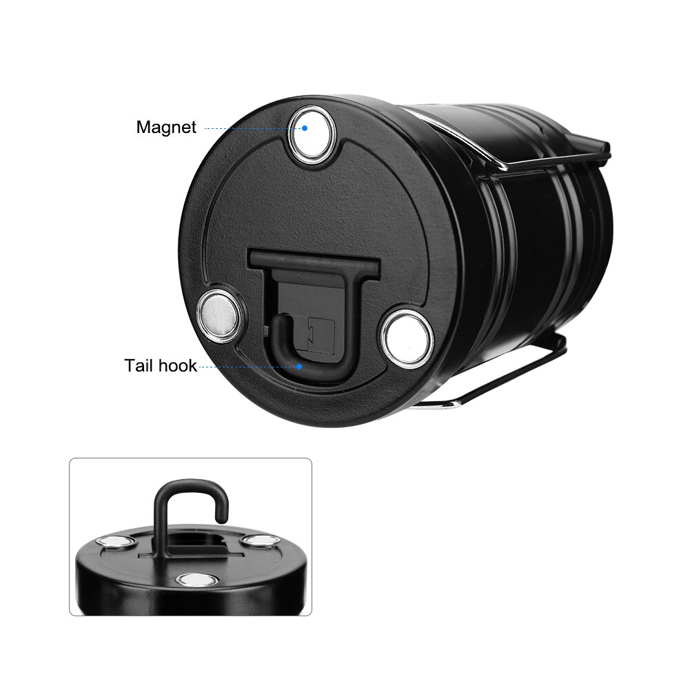 Cob +1w led+röd lampa vattentät campingljus lanterna led hängande ficklampa tältlampa usb port bärbar lanterna uppladdningsbar