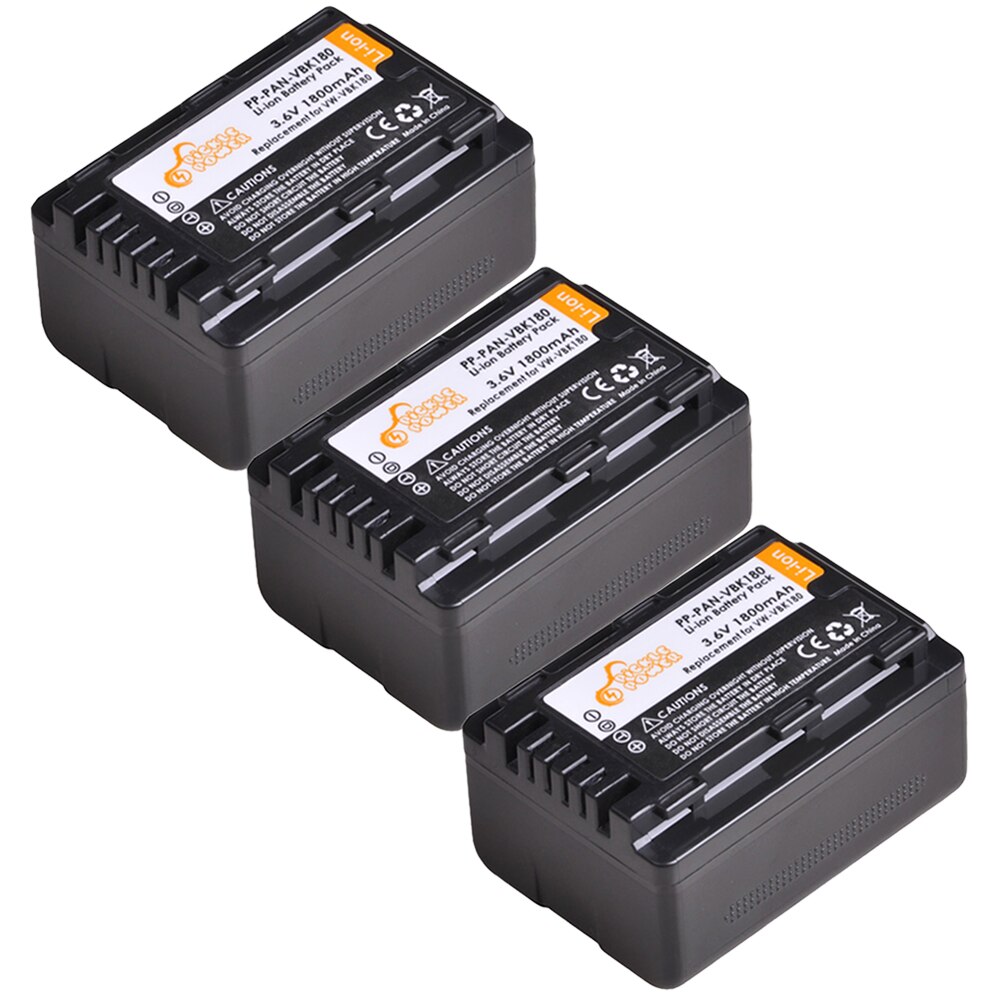 Vw-vbk 180 akku + kaksois-usb-laturi panasonic sdr -s45 s50 s50a s50k s50n s70 s70k s70s s70n s71 s71k hc -v100m v300m v500.:lle: 3 akkua