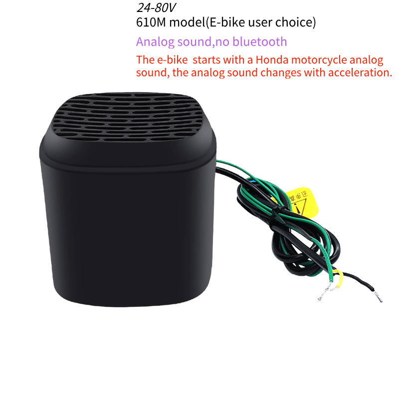 Mini altavoz de Audio Bluetooth con sonido analógico para e-bike, e-bike, motocicleta, Scooter Eléctrico, 24-80V: Negro