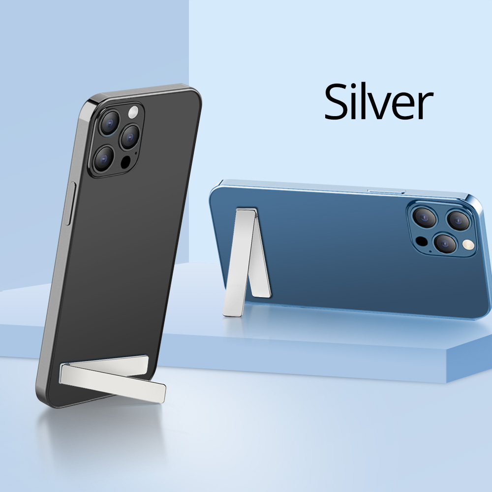 Universal Mini Folding Desk Tablet Stand Metal Phone Holder Kickstand for iPhone Samsung Huawei Adjustable Horizontal Mount: Silver