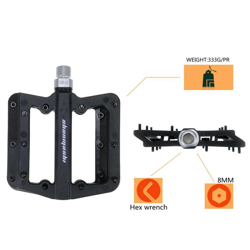 SHANMASHI DIVER Mountain Bike Pedals MTB Pedals BMX Bicycle Flat Pedals Nylon Multi-Colors Cycling Pedal Ultralight Parts