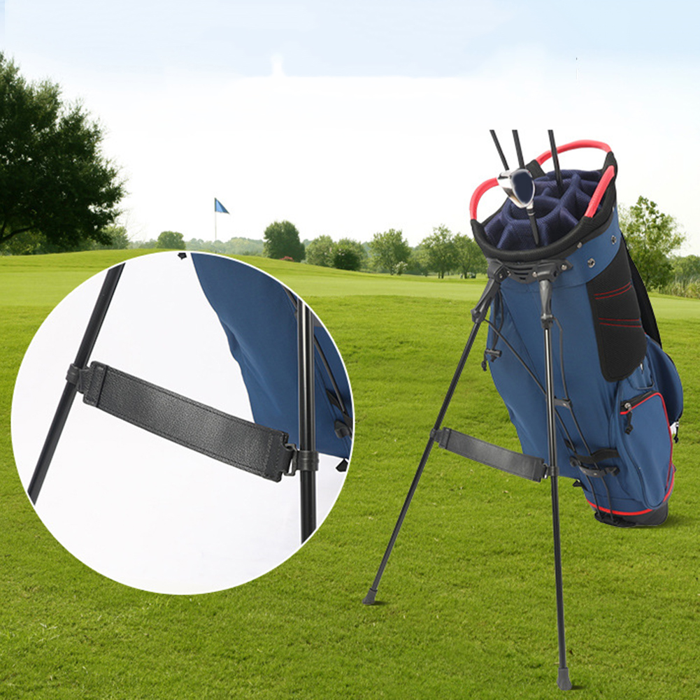 Golf Bag Bracket Pedestal Adjuster PU Leather Hook Adjustable Golf Stand Bag Leg Stabilizer Strap Golf Supplies