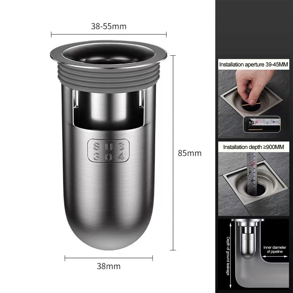 1pc Shower Floor Drain Backflow Preventer Sewer Anti Odor Drain Core 304 Stainless Steel Floor Drain Core Bathroom Drainer: Bronze