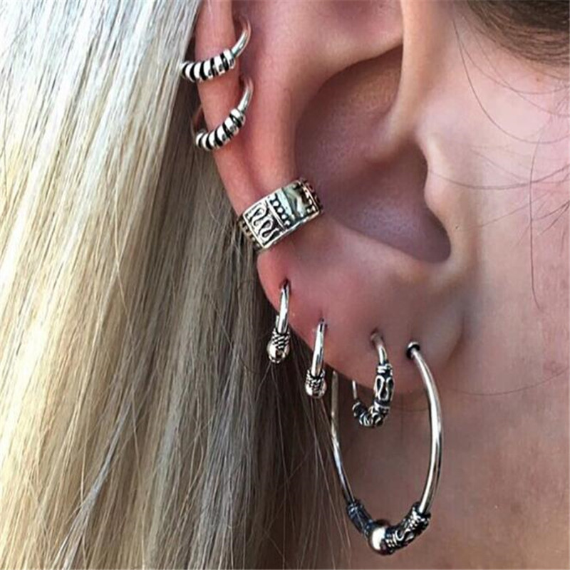 Punk Vintage oreille pince main Brinco filles Bijoux chaîne gland feuille pince oreille manchette boucles d'oreilles pour les femmes de mariage mariée Bijoux