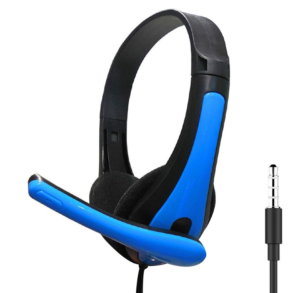 Head-Mounted Oortelefoon Gaming Headset Met Microfoon Noise Cancelling 3.5Mm Headset Voor Pc, PS4, Xbox Een: Blue01