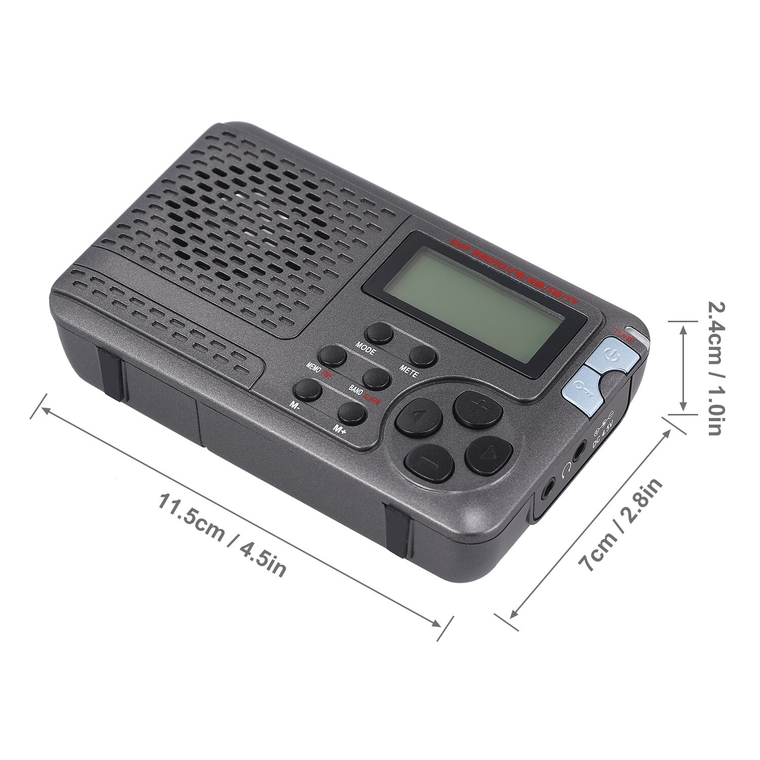 Portable Radio AM/FM/SW Pocket Radio with LCD Screen Multi-band Digital Stereo DSP Radio Receiver Built-in Speaker and Antenna