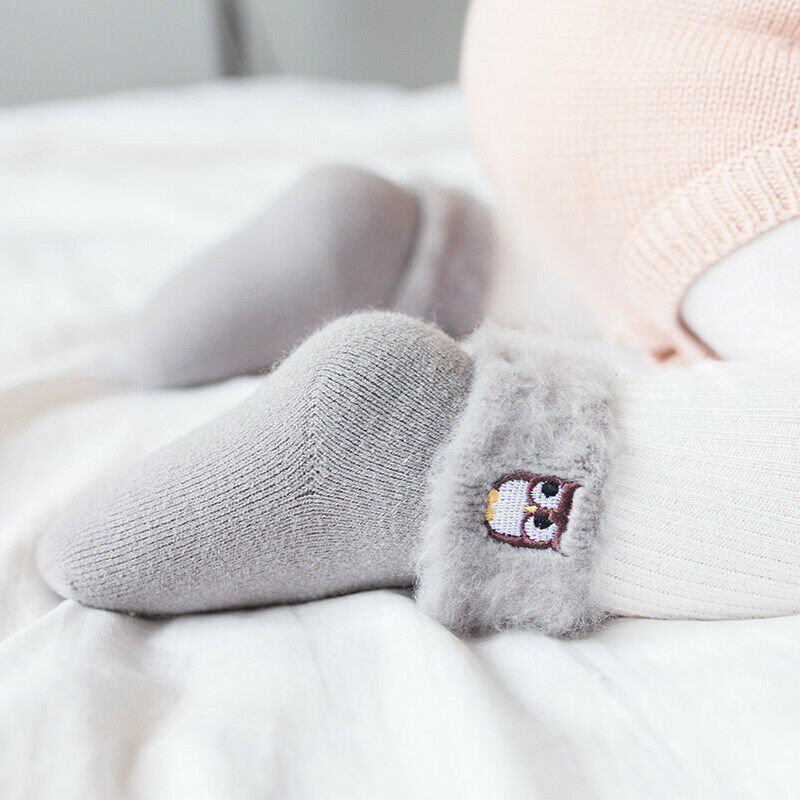 Plus Velvet Thick Baby Socks Girls Boys Cute Princess Animal Print Socks Kids Cotton Soft Socks 6 Colors Size0-3Y