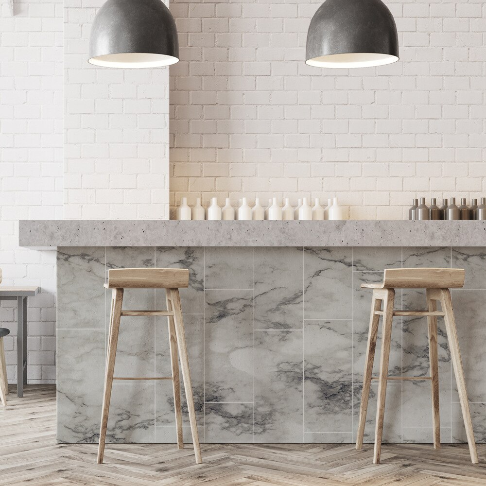 30*60cm vægdekorationer klistermærke køkken naturlig marmor effekt krystal pvc film flise klistermærker overfører moderne badeværelse vægklistermærke