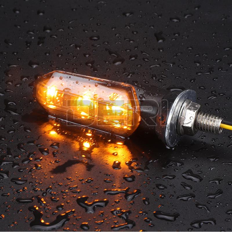 Mini luz LED intermitente para motocicleta, lámpara ámbar de 12V, 2 piezas