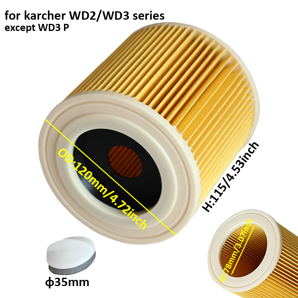 Filtro de bolsa de polvo para accesorios karcher MV3 WD3 WD3200 WD3300 A2204 A2656 WD3.500P SE4001 SE4002 piezas de aspiradora