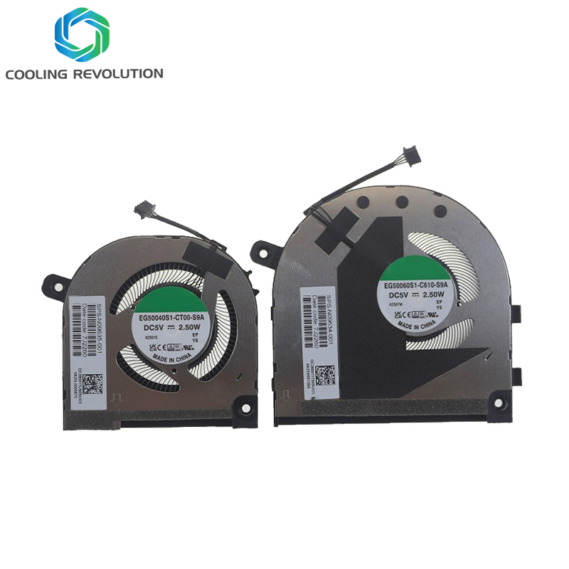 Laptop CPU GPU Cooling Fan EG50060S1-C610-S9A EG50040S1-CT00-S9A for HP Envy X360 15-EY TPN-C157 N09634-001 N09635-001: green