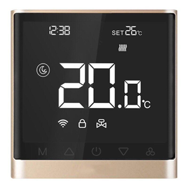 Wifi-termostat smart app-kontrol temperaturregulator elektrisk gulvvarme-termostat med tryk på sn: Default Title