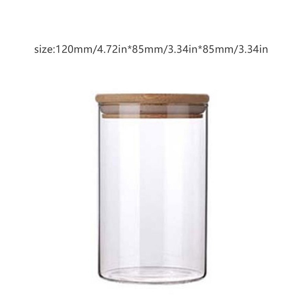 Glass Airtight Jars,Glass Food Storage Jars Containers with Bamboo Lid,Tea Cans Dried Fruit Snacks Storage Bottles: 8