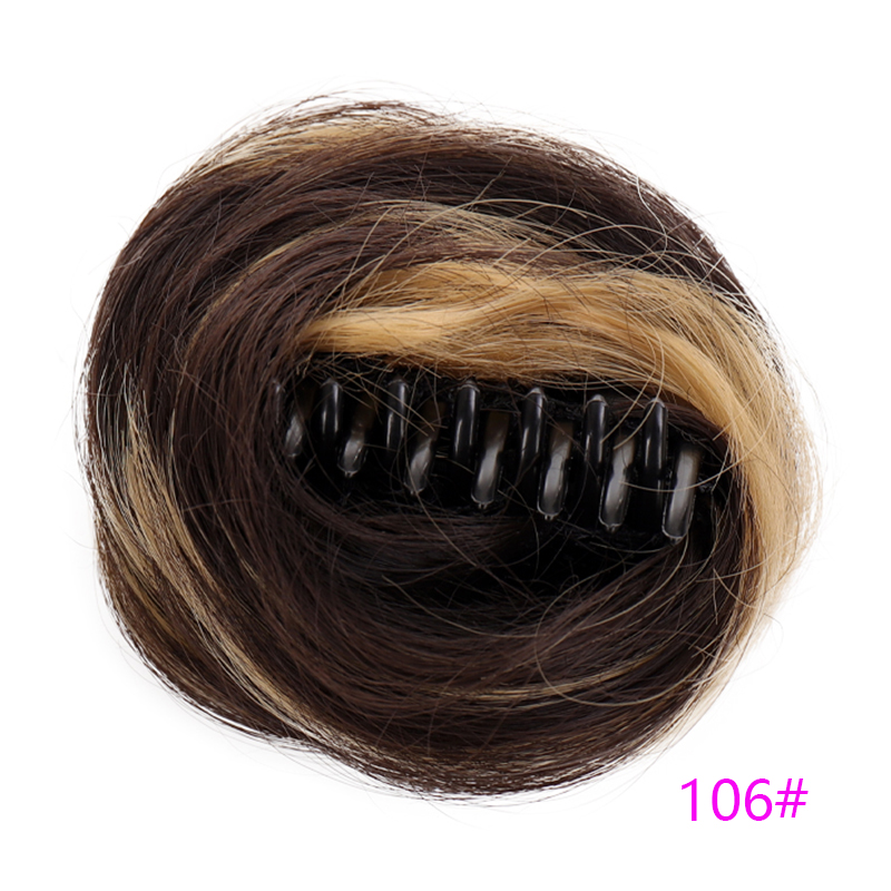 Women's Claw clip Hair Buns Synthetic Curly Chignon Ombre Claw Hair Messy Buns Updo claw Clip In Hairpiece For Women: P2/613