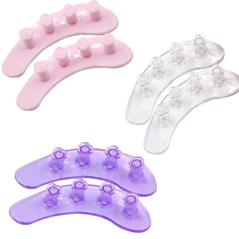 2 Stks/pak Silicone Soft Form Vinger Separator Teen Spacer Beauty Nail Tool Flexibele Soft Silica Manicure Pedicure Willekeurige Kleur