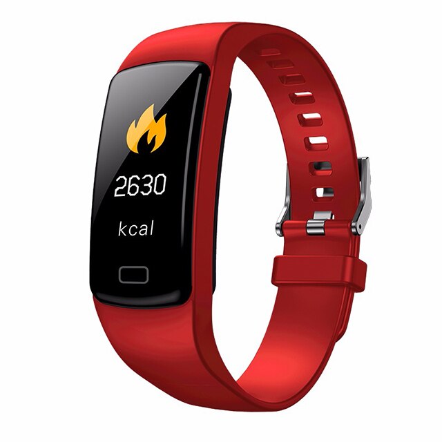 Y9 fitnessarmbånd puls kalorieindhold søvnovervågning smart armbånd med trykmåling tonometer vandtæt smartbånd: Rød