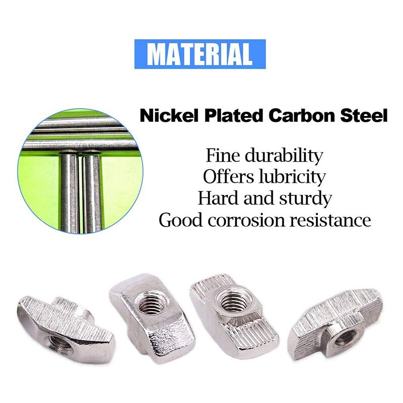 180 Pcs Series T Slot Nuts M3 M4 M5 T Nuts EU Aluminum Extrusions Slim Slot Hammer Head Fastener Nut Assortment Kit