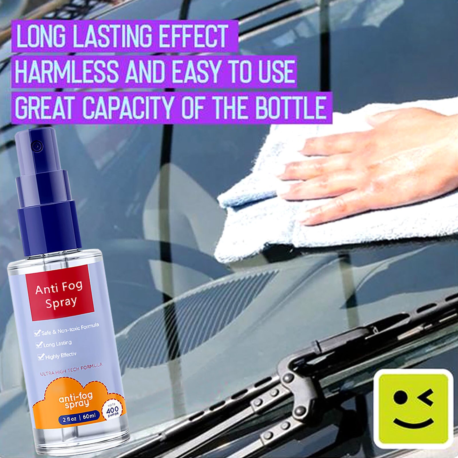 Spray antiniebla para coche, 180ml, evita la niebla para ventanas de cristal, espejos, gafas, tienda multifunción, agente antivaho, accesorios para coche