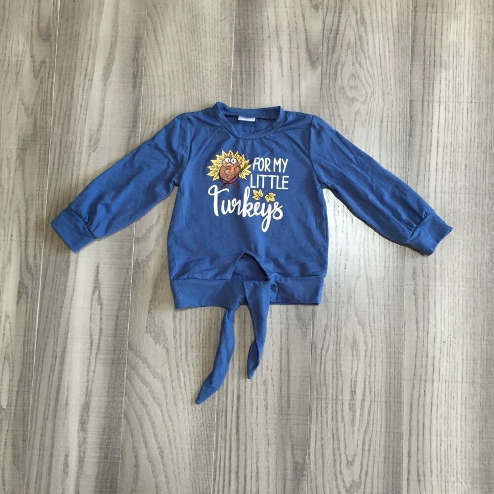 Girlymax moeder dochter kleding meisjes thanksgiving blauwe raglan meisje dankbare kalkoen raglan moeder en dochter top: Ik   y8-2-3 / 8