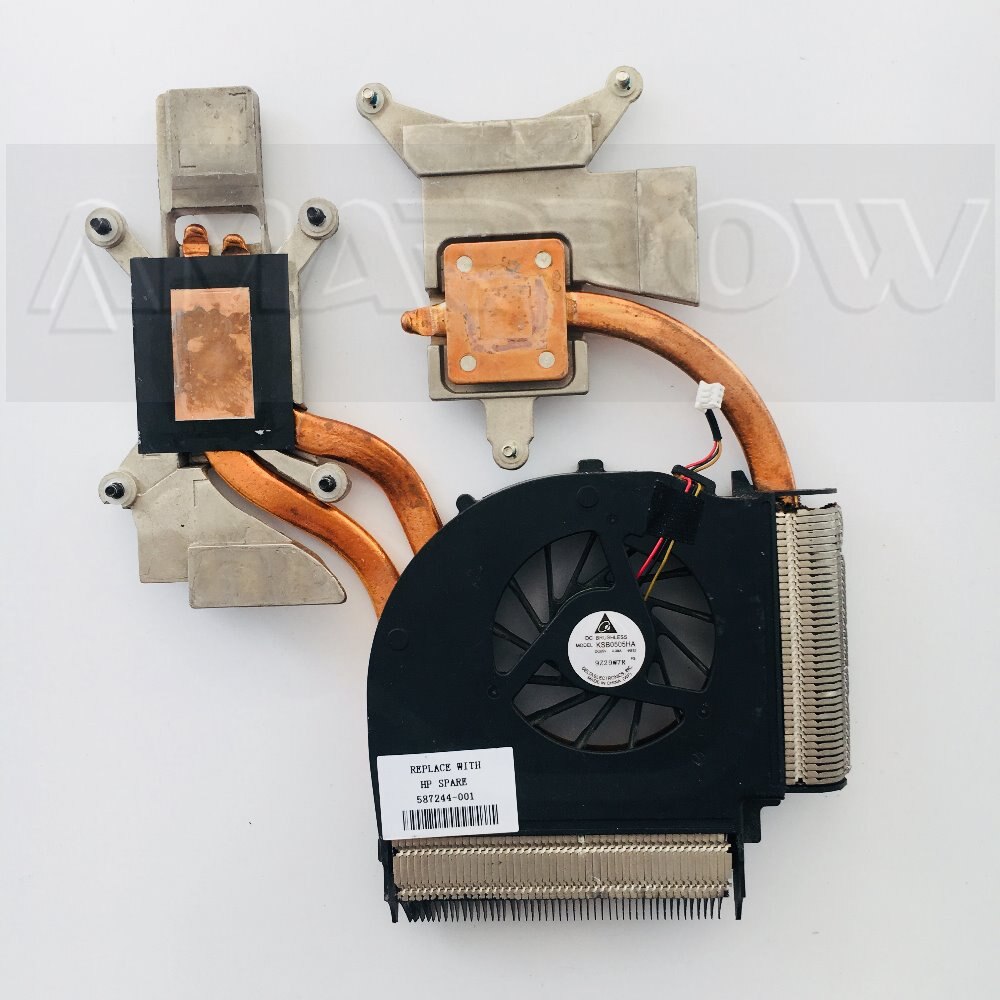 Original ordenador portátil disipador ventilador de refrigeración para HP DV6 DV7 DV7-2000 2100 DV7-3000 DV6-2000 DV6-2100 disipador CPU 600868-001 584244-001