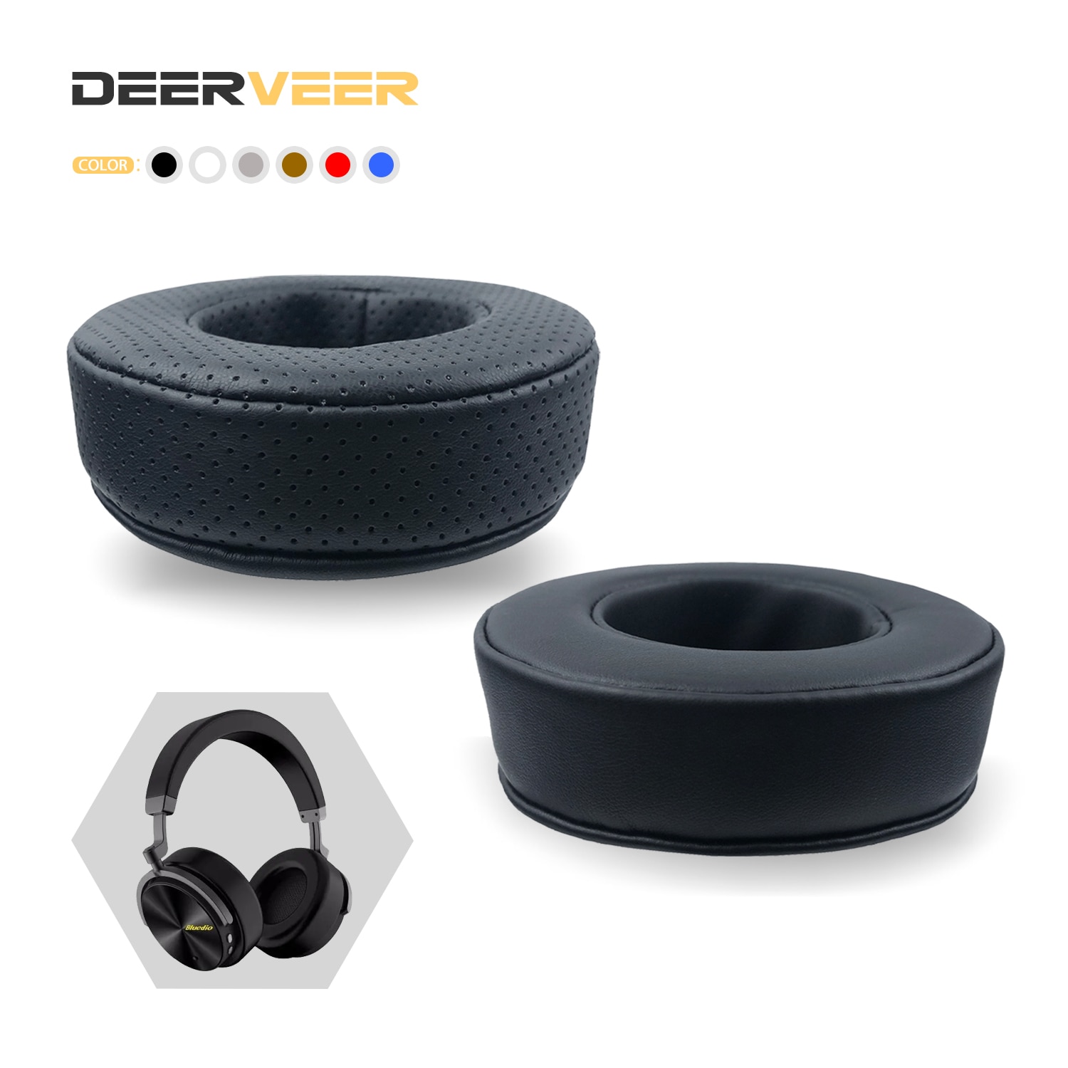 DEERVEER-almohadillas de repuesto para auriculares Bluedio T5, T4, T4S, cojines de espuma viscoelástica gruesa, diadema