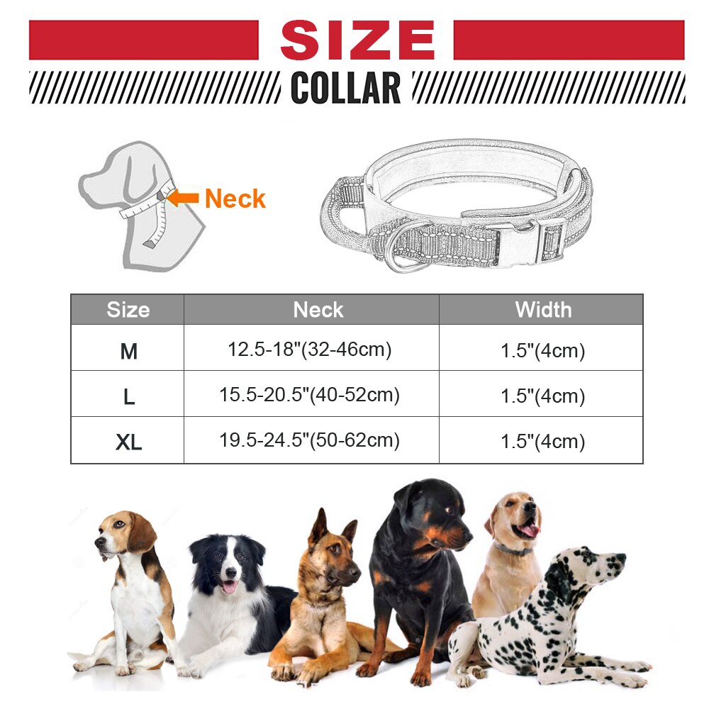 Dog Collar Reflective Nylon Training German Shepherd Collars Rhinestone Pet Collar For Medium Large Big Dogs Pitbull Terrier