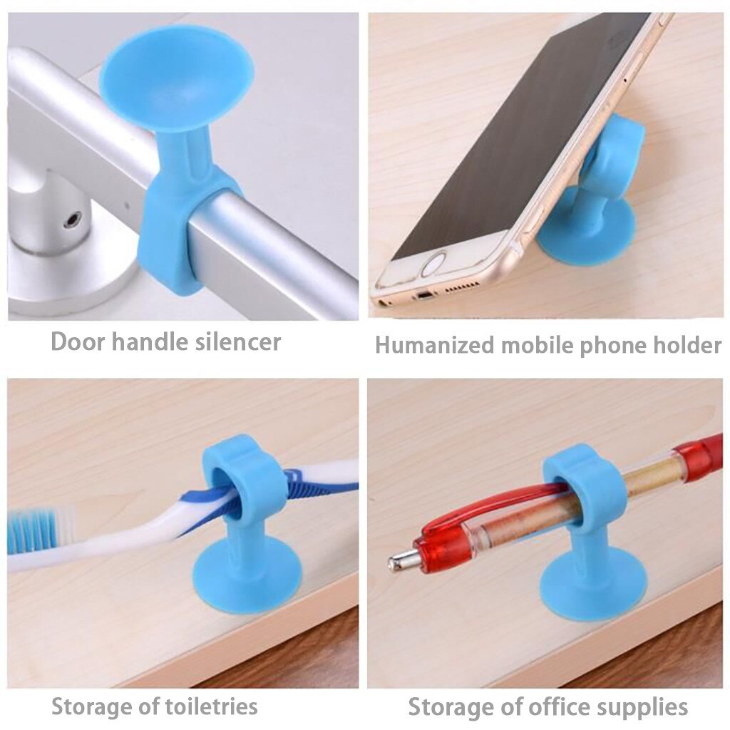 Anti-collision Door Stopper Flexible Plastic Sucker Door Holder Suction Cup Door Stop Pad For Doorknob Handle Topes Para Puertas