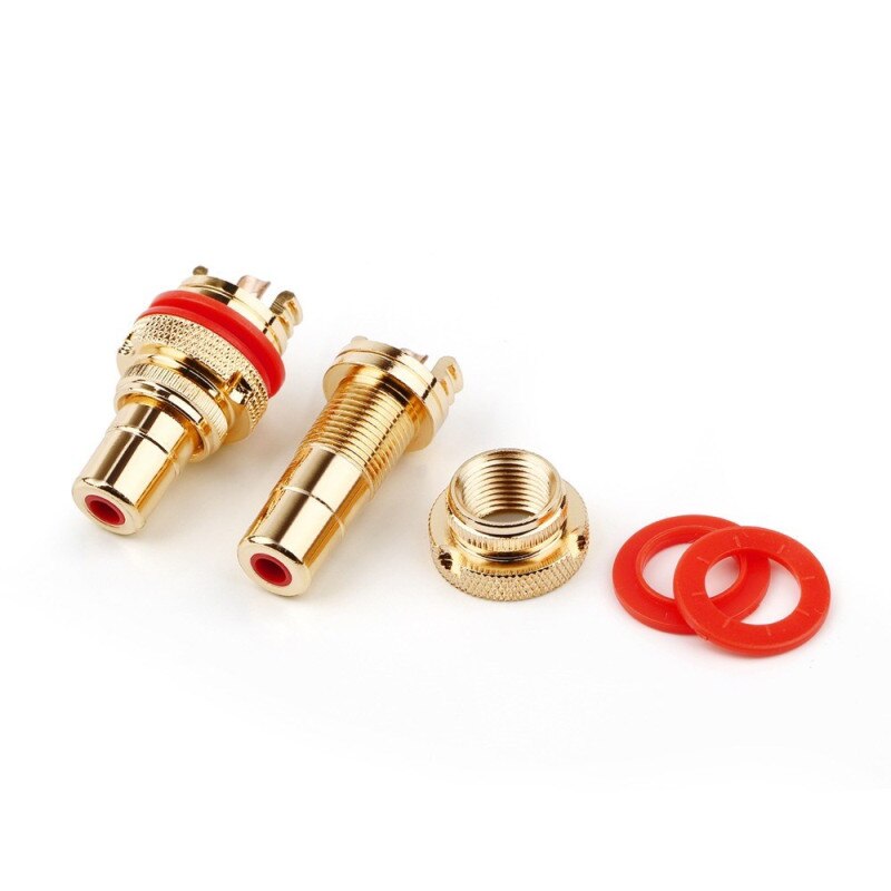 Rca-kontakt honhögtalarterminaler guld/rodiumpläterad koppar rca-uttag chassi cmc-kontakter audiojack hifi-adapterkontakt