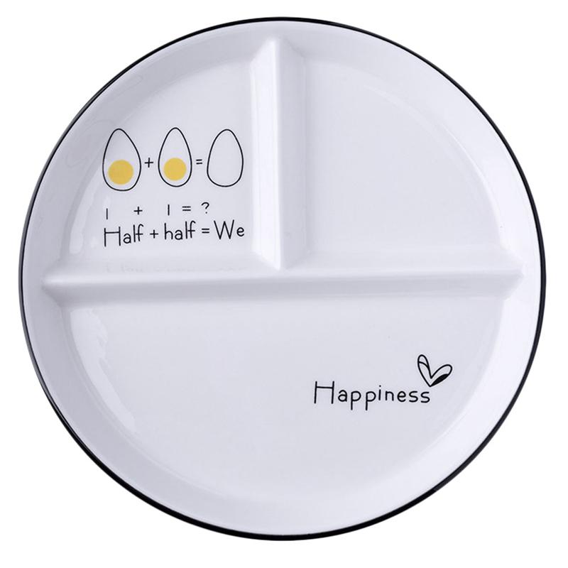 Plato de ración dividido para niños, plato de cocina para reducir la grasa, vajilla de desayuno, subplato cuantitativo para pérdida de peso, 1 ud.: Plata