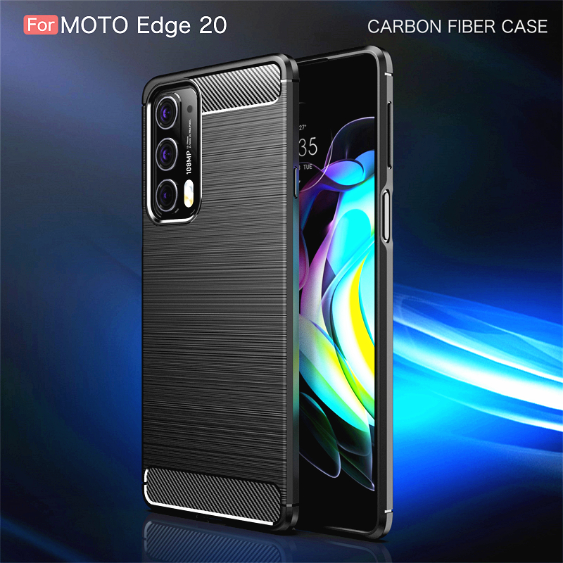 Handyhülle 20 stoßfestem silikon 20 carbonfaser-optik für motorola Kante 20