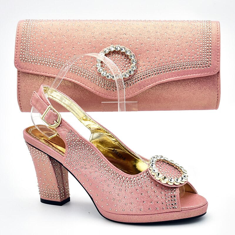 Neue Italienische Schuhe mit Passenden Taschen Set Verziert mit Strass Afrikanische Schuhe und Tasche Set für Party Frauen Schuhe Sommer