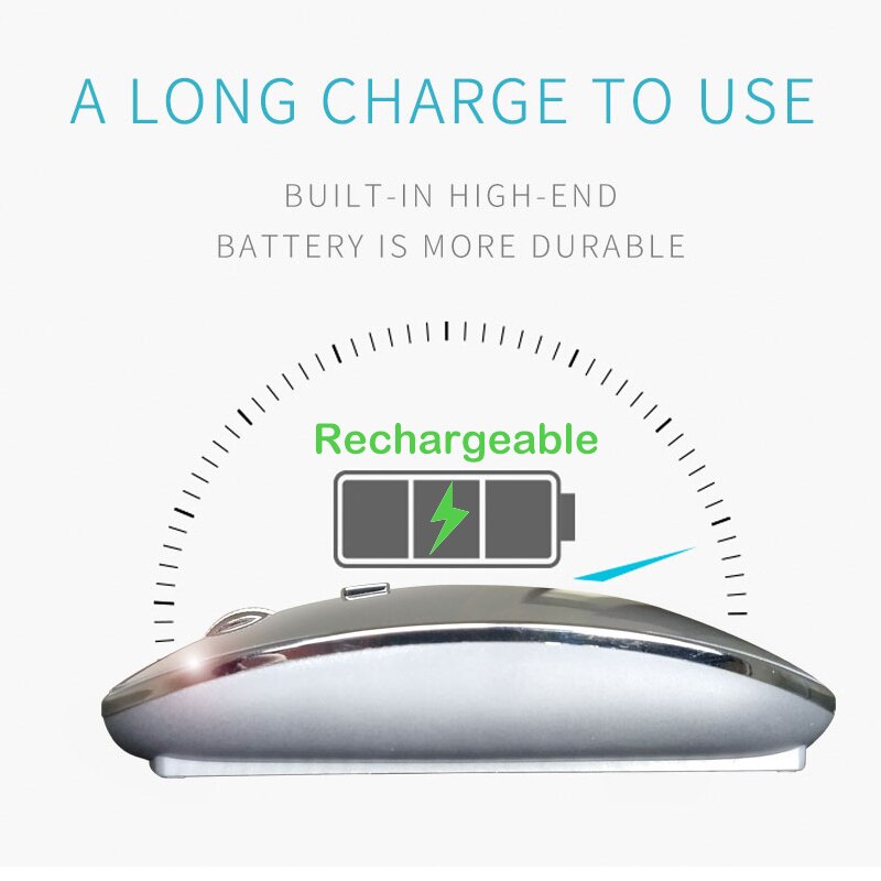 Mini Bluetooth Mouse Rechargeable Optical Silent Laptop Mouse for Apple Macbook Windows 10 OS,Wireless Bluetooth 4.0 Mouse