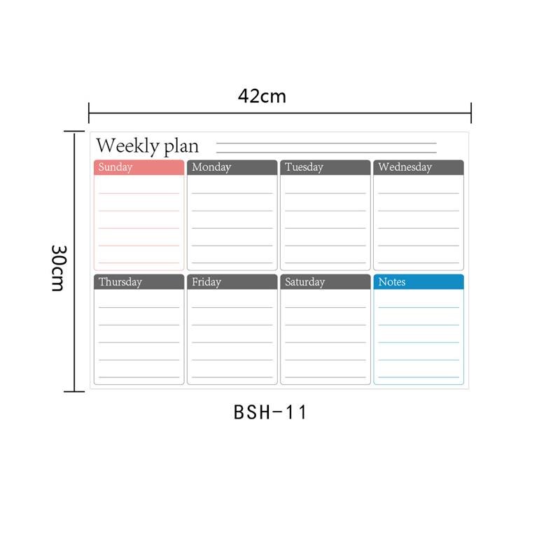Erasable Magnetic Refrigerator Sticker A3 Soft Magnetic Calendar Schedules Memo Board: SKU-5