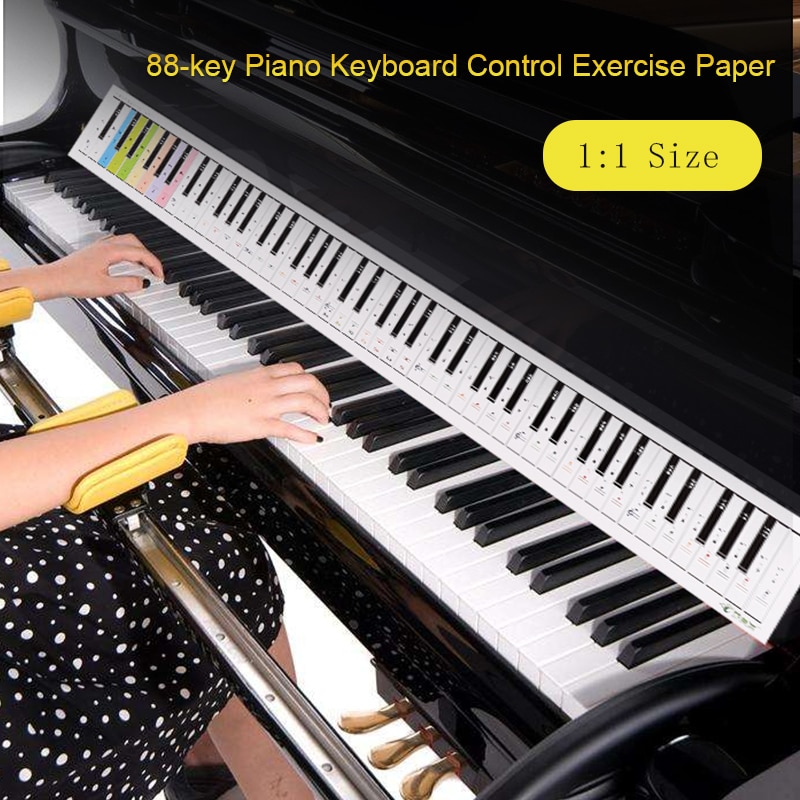 Piano Toetsenbord Papier 88 toetsen Elektronische Keyboard Piano Stave Referentie Papier Kaart Kleurrijke Dubbelzijdig Voor Beginner Accessoires