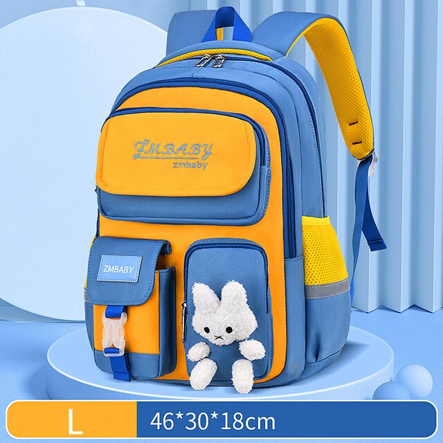 Sac à dos dessin animé lapin pour enfants, cartable pour écoliers du primaire, cartable mignon pour filles et garçons: L sky blue