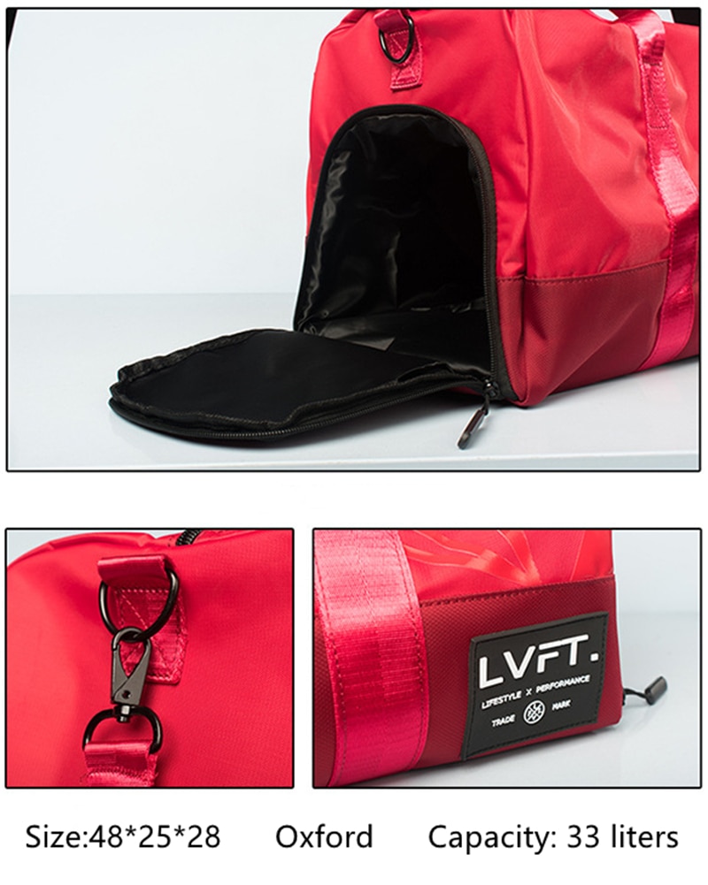 Multifunction Gym Men Sports Fitness Pack Cylinder One Shoulder Sport Women's Handbags Travel Nylon Waterproof Handbag Package