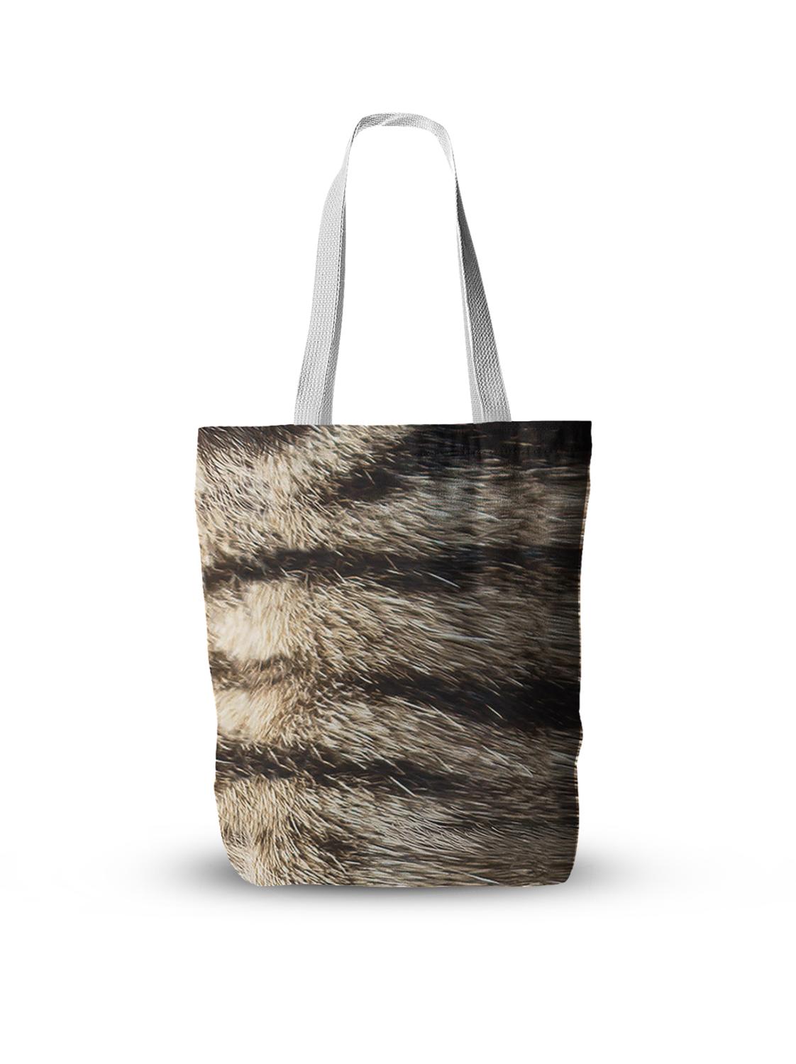 Animal Skin Canvas Bag Leopard Print Tiger Cat Skin Handbag Foldable Large Capacity Shoulder Bag Grocery Storage Bag: style8